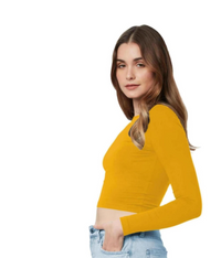 Round Neck Top_FS_L_YELLOW