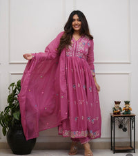ANARKALI KURTI-PINK-3P-XL