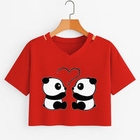 Vneck-2PandaDil-Red-12-13Y