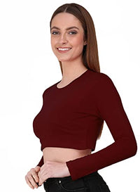Round Neck Top_FS_XS_MAROON