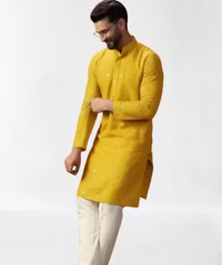 mens yellow kurta_XL