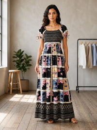 DRESS PRINTED _Black_XL