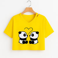 Vneck-2PandaDil-Yellow-7-8Y
