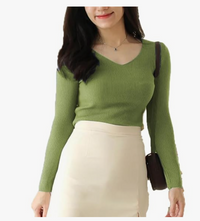 V Neck_FS_LIGHT GREEN_XS